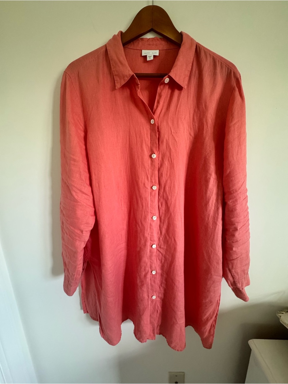 J. Jill Coral Button-Front Tunic